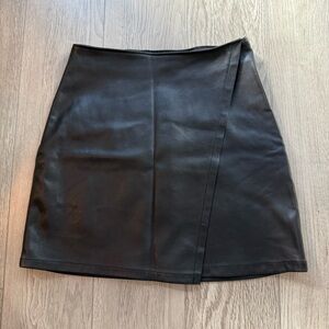 Hollister Black Faux Leather Mini Skirt